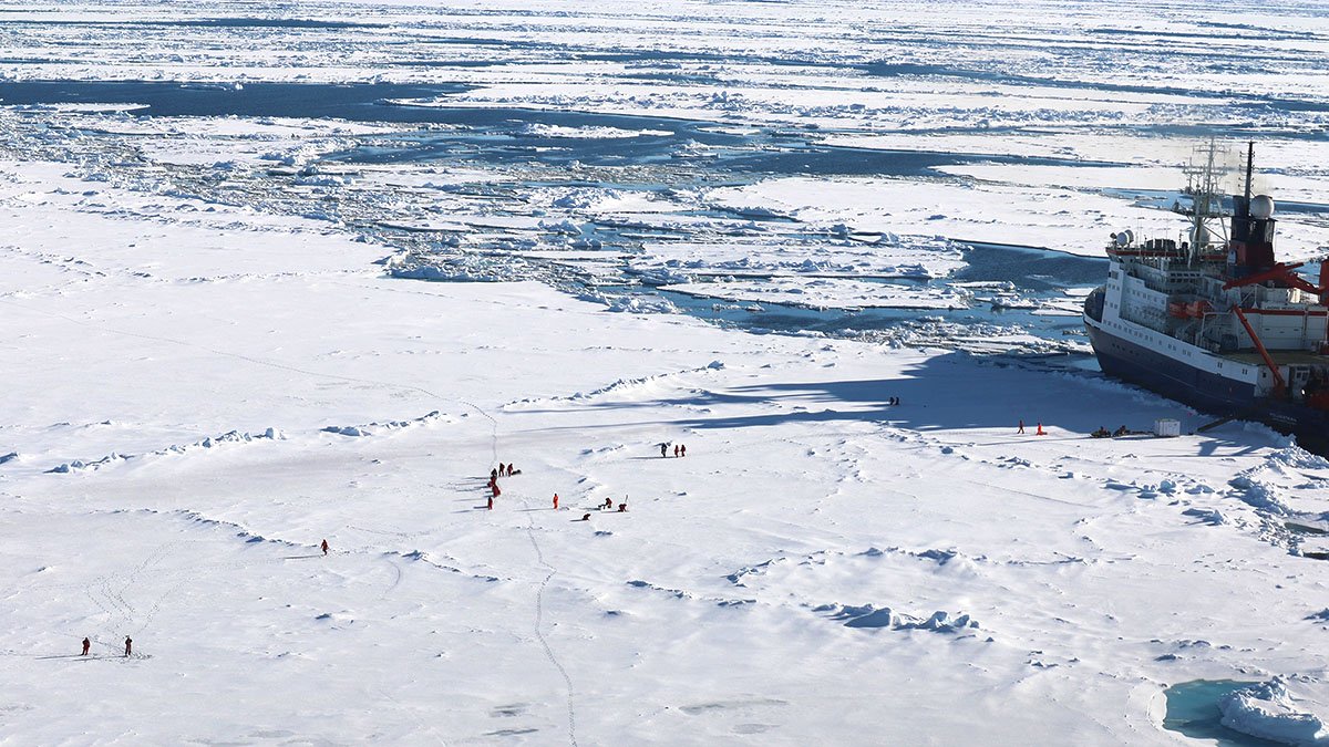Forskare på Arktis is