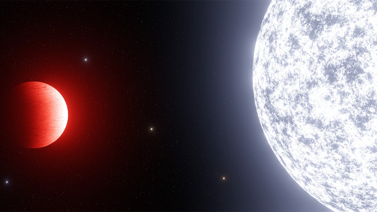 Glödande exoplanet i rymden