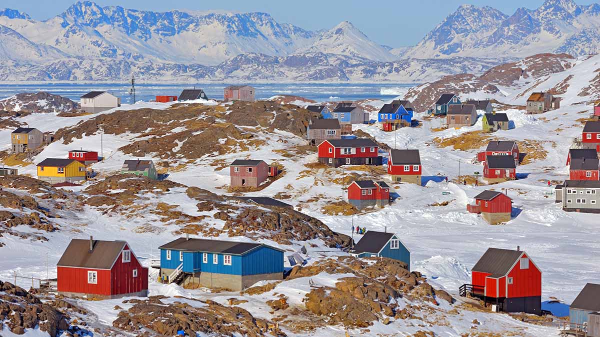 Färgglada hus på Grönland