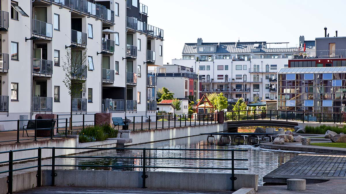 Stadsdel med bostadshus