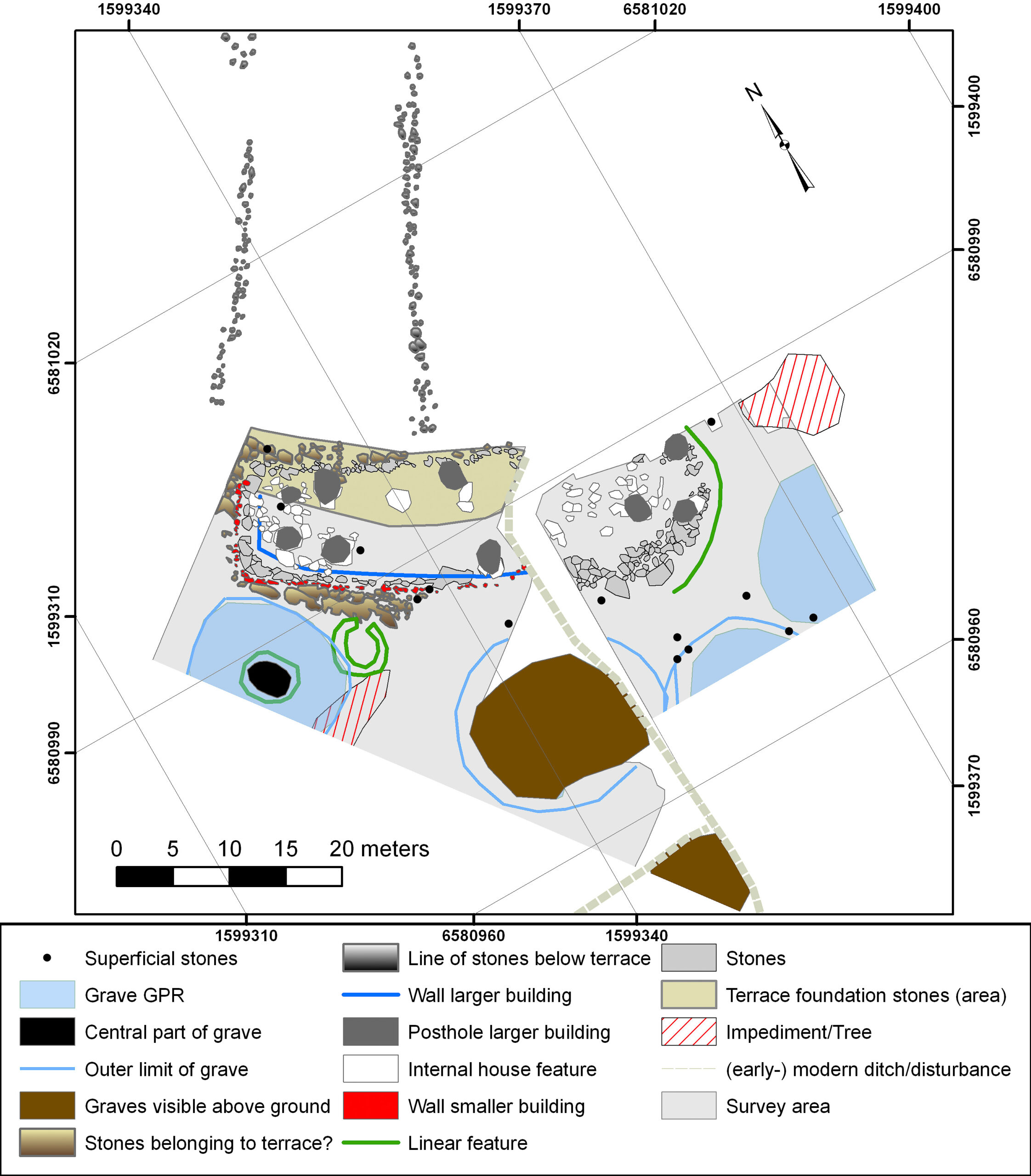 Rekonstruktion den vikingatida gården. Copyright Kalmring, Runer & Viberg.